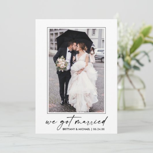 Faire-part Calligraphie Encre Script Photo Nous Nous Sommes M (Debout devant)