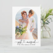 Faire-part Calligraphie mariée Mariage d'arche cardiaque (Debout devant)