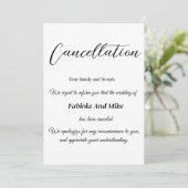 Faire-part Calligraphie minimaliste annulation de mariage (Debout devant)