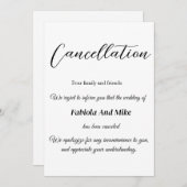 Faire-part Calligraphie minimaliste annulation de mariage (Devant / Derrière)