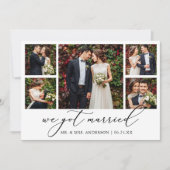 Faire-part Calligraphie minimaliste moderne 5 Photos Mariage (Devant)