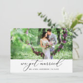 Faire-part Calligraphie minimaliste moderne photo Mariage (Debout devant)