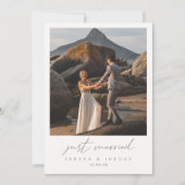 Faire-part Calligraphie moderne 2 Photo Juste Marié Mariage (Devant)