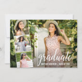 Faire-part Calligraphie moderne 4 Collage de photos Diplôme (Devant)