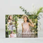 Faire-part Calligraphie moderne 4 Collage de photos Diplôme (Debout devant)