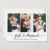 Faire-part Calligraphie moderne Coeur 3 Mariage photo (Devant)