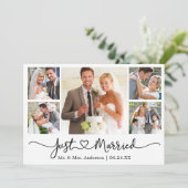 Faire-part Calligraphie moderne Coeur 5 Mariage photo (Debout devant)