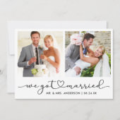 Faire-part Calligraphie moderne Coeur Script 2 Mariage photo (Devant)