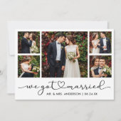 Faire-part Calligraphie moderne Coeur Script 5 Mariage photo (Devant)