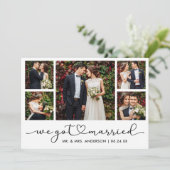 Faire-part Calligraphie moderne Coeur Script 5 Mariage photo (Debout devant)