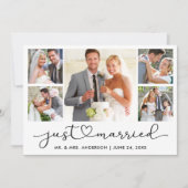 Faire-part Calligraphie moderne Coeur Script 5 Photos Mariage (Devant)