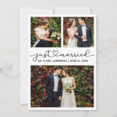 Faire-part Calligraphie moderne Coeur Script Mariage 3 Photo (Devant)