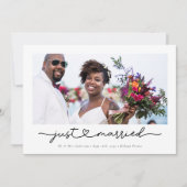 Faire-part Calligraphie moderne de cœur Photo de mariage (Devant)