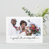 Faire-part Calligraphie moderne de cœur Photo de mariage (Debout devant)