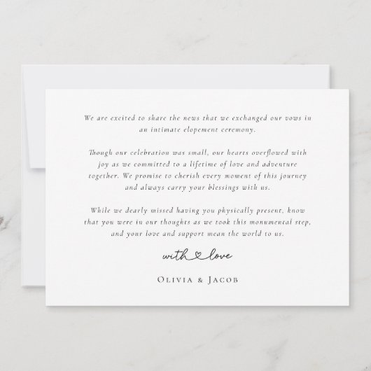 Faire-part Calligraphie moderne de mariage Photo (Dos)