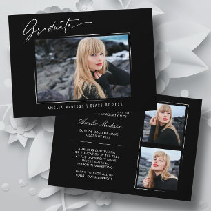 Faire-part Calligraphie moderne Élégante Encre Script 3 Photo