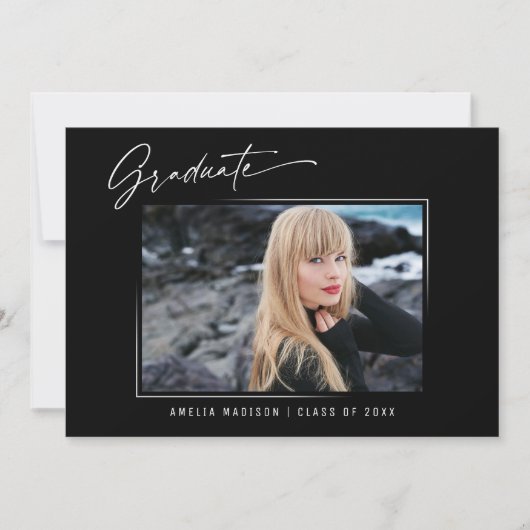 Faire-part Calligraphie moderne Élégante Encre Script 4 Photo (Devant)