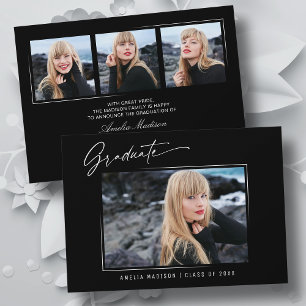 Faire-part Calligraphie moderne Élégante Encre Script 4 Photo