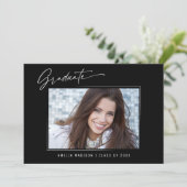Faire-part Calligraphie moderne Élégante Encre Script Graduat (Debout devant)