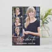 Faire-part Calligraphie moderne Encre 4 Diplôme photo (Debout devant)