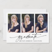 Faire-part Calligraphie moderne Encre Script 3 Diplôme photo (Devant)