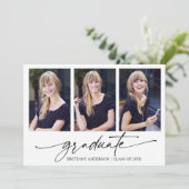 Faire-part Calligraphie moderne Encre Script 3 Diplôme photo (Debout devant)