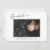 Faire-part Calligraphie moderne Encre Script 3 Photo Grad 2 C (Devant)