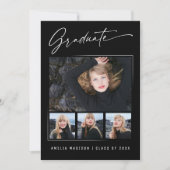 Faire-part Calligraphie moderne Encre Script 4 Diplôme photo (Devant)