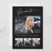 Faire-part Calligraphie moderne Encre Script 4 Diplôme photo (Devant)