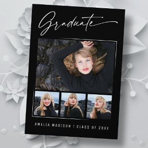 Faire-part Calligraphie moderne Encre Script 4 Diplôme photo