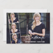 Faire-part Calligraphie moderne Encre Script 4 Diplôme photo (Devant)