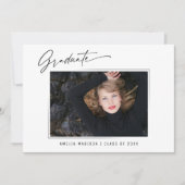 Faire-part Calligraphie moderne Encre Script 4 Photo Grad 2 C (Devant)