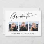 Faire-part Calligraphie moderne Encre Script Artural Grad 3 P (Devant)