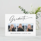 Faire-part Calligraphie moderne Encre Script Artural Grad 3 P (Debout devant)