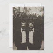 Faire-part Calligraphie moderne Juste Marié Photo Elopement (Devant)