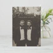 Faire-part Calligraphie moderne Juste Marié Photo Elopement (Debout devant)