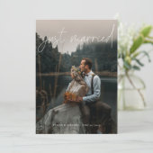 Faire-part Calligraphie moderne Juste Marié Photo Elopement (Debout devant)