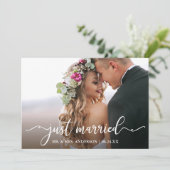 Faire-part Calligraphie moderne Juste Marié Photo Mariage (Debout devant)