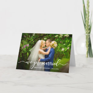 Faire-part Calligraphie moderne nous avons marié Mariage plié