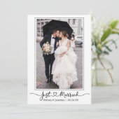 Faire-part Calligraphie moderne Photo cardiaque Juste Marié (Debout devant)