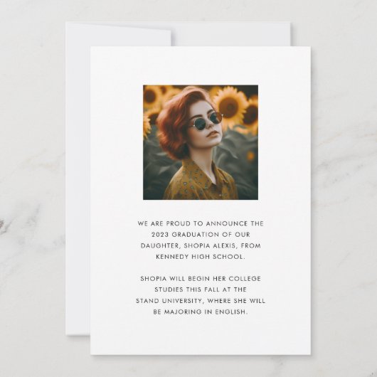 Faire-part Calligraphie moderne Script 2 Diplôme photo (Dos)