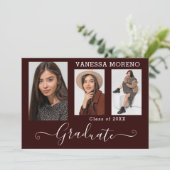 Faire-part Calligraphie moderne Script 3 Photo Brgdy Graduati (Debout devant)