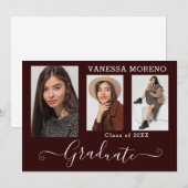 Faire-part Calligraphie moderne Script 3 Photo Brgdy Graduati (Devant / Derrière)