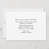 Faire-part Calligraphie moderne Script Coeur Bonjour bébé (Dos)