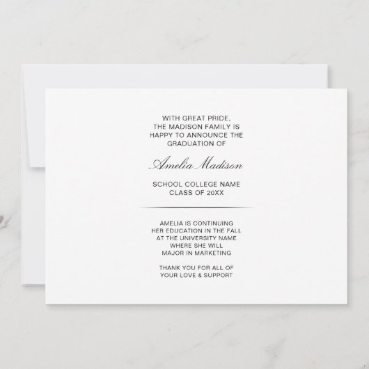 Faire-part Calligraphie moderne - Script d'encre - Photo d'un (Dos)