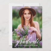 Faire-part Calligraphie moderne Script Diplômé photo (Devant)