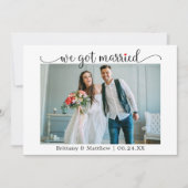 Faire-part Calligraphie Red Heart Nous avons épousé un Mariag (Devant)