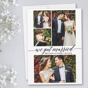 Faire-part Calligraphie Script 4 Photo Nous Nous Sommes Marié