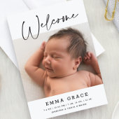 Faire-part Calligraphie simple et élégante Bienvenue naissanc