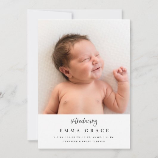 Faire-part Calligraphie simple et élégante Introduction à la  (Devant)